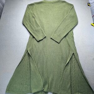 Modberry Women Long Cardigan Olive Knit Open Front Duster 3X Boho CozyCore